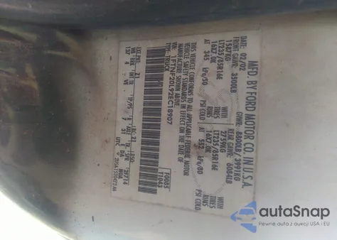 2002 Ford Super Duty F-250 Xl/Xlt из США, поврежденный, VIN 1FTNF20L92EC18907